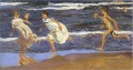 Joaquin Sorolla running kids beach seaside impressionism